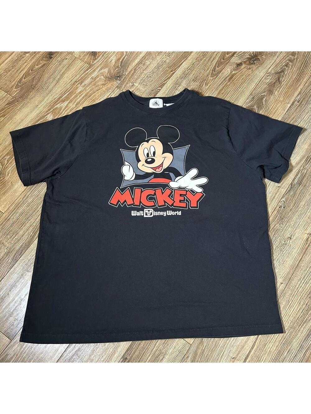 Disney Black Mickey Mouse Retro Adult Shirt 2XL Walt Disney World